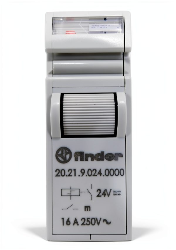 Finder 20.21.9.024.0000 Din Rail Impulse Switch, Grey, Pack of 1-0